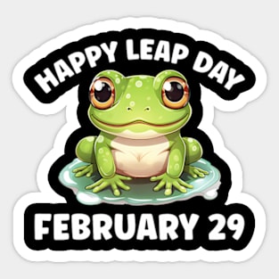 Funny Leap Day Cute Frog February 29th Leap Day 2024 Sticker